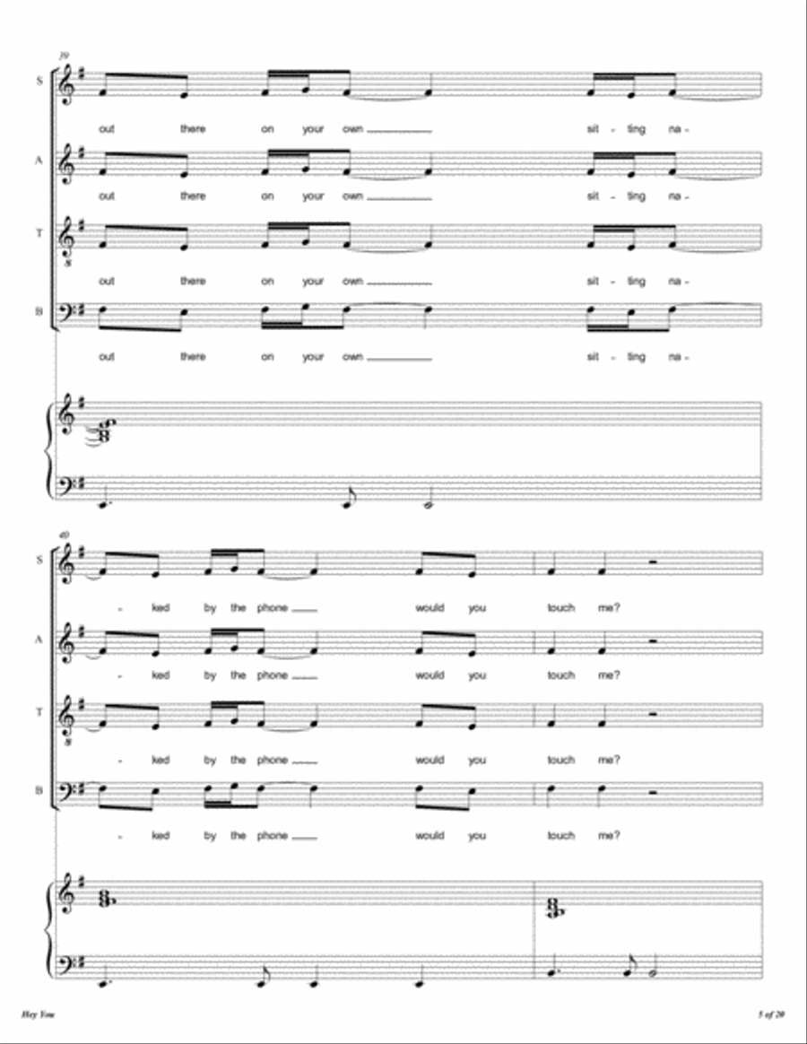 Hey You Hey You 4-Part scores gallery preview page 6