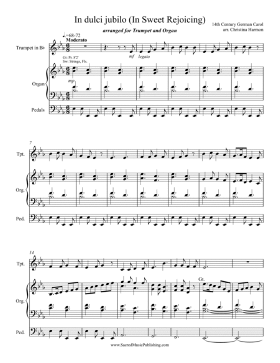 In dulci jubilo - One Trumpet and Organ Trumpet Duet scores gallery preview page 2