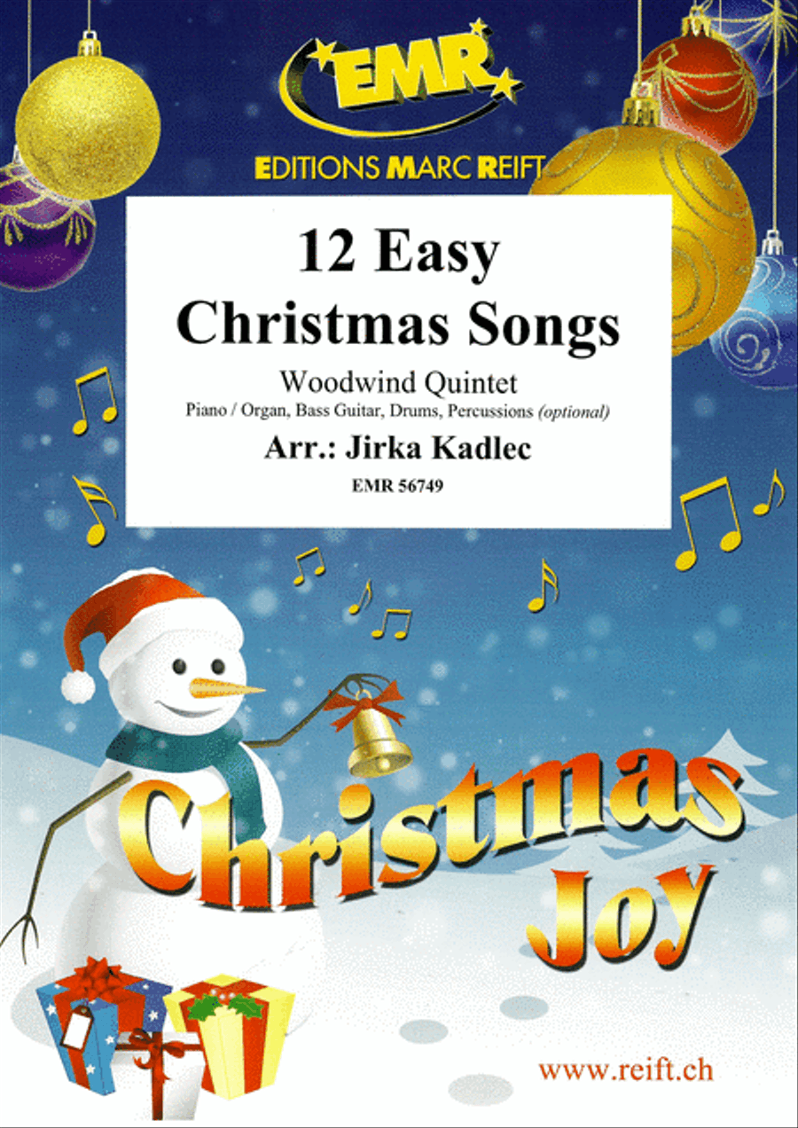 12 Easy Christmas Songs Woodwind Quintet scores gallery preview page 1