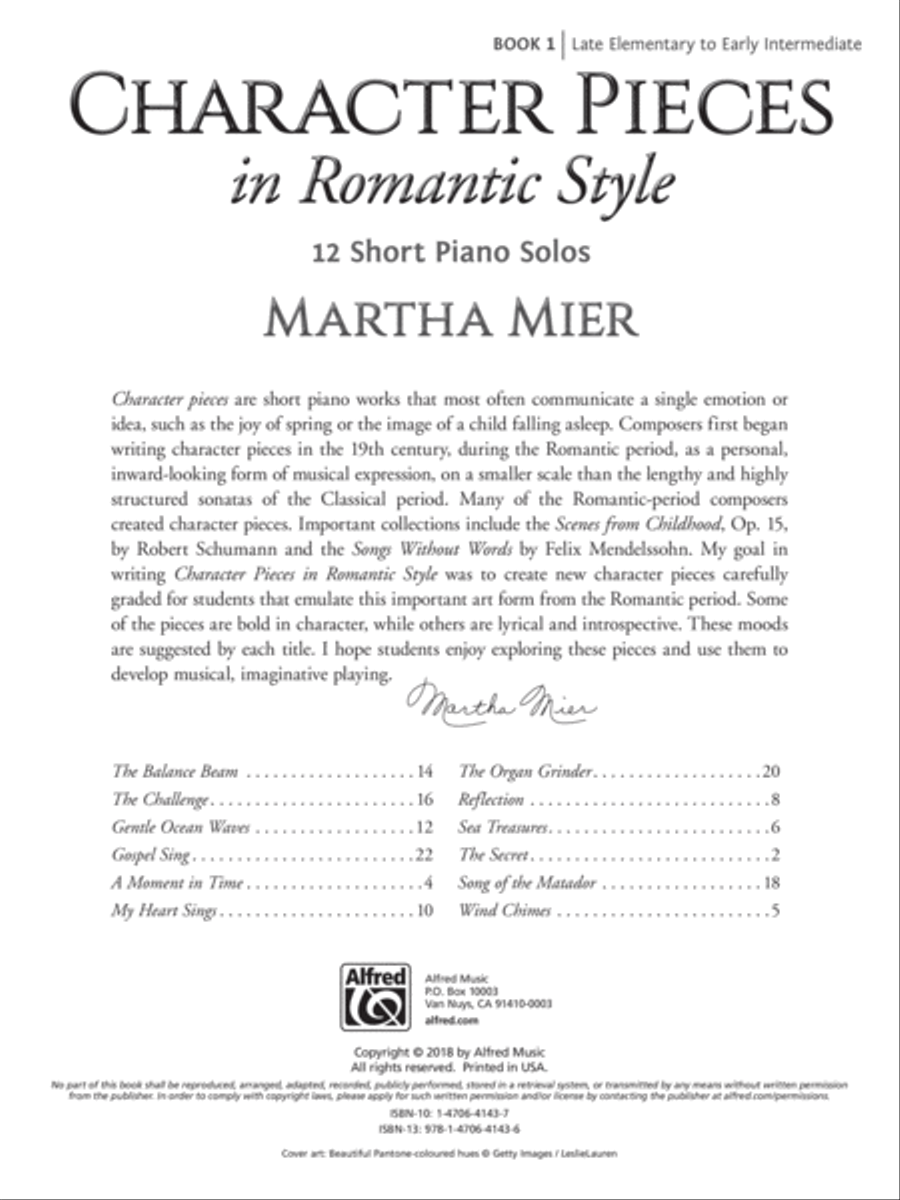 Character Pieces in Romantic Style, Book 1 Easy Piano scores gallery preview page 2