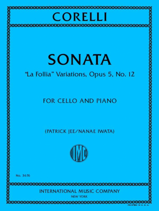 Book cover for Sonata, La Follia Variations, Opus 5, No. 12