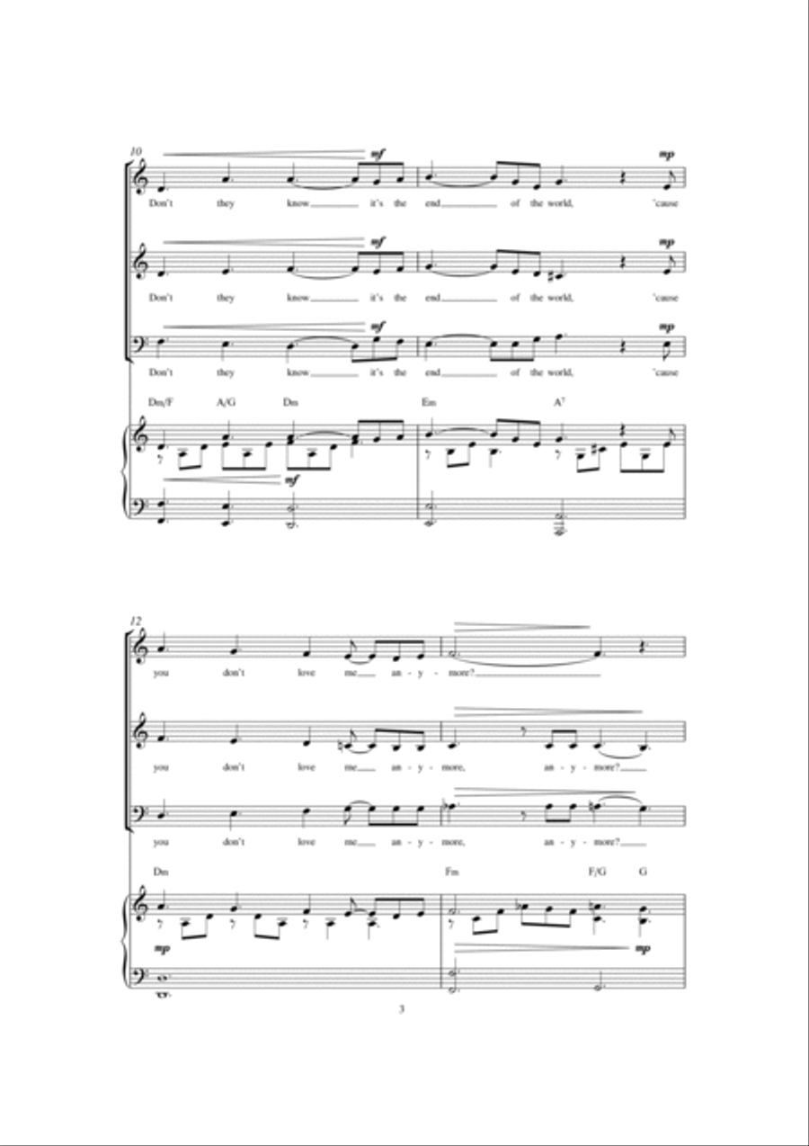 The End Of The World (arr. Patrick Gazard) 3-Part scores gallery preview page 3