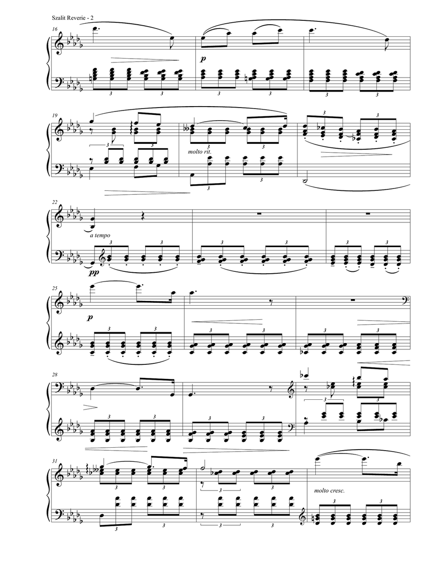 Reverie, op. 2 no. 1 (Paula Szalit) Piano Solo scores gallery preview page 2