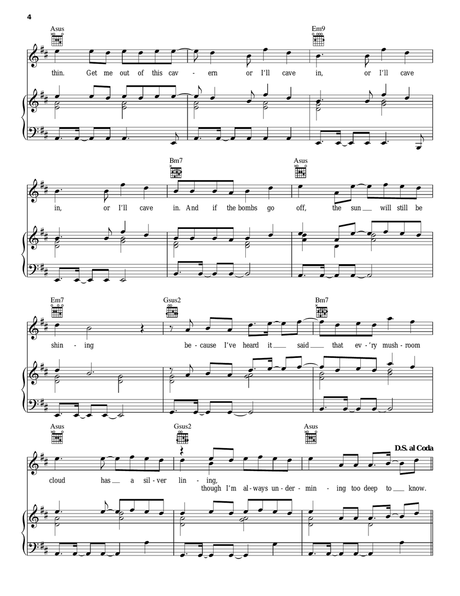 Cave In Piano, Vocal, Guitar scores gallery preview page 4