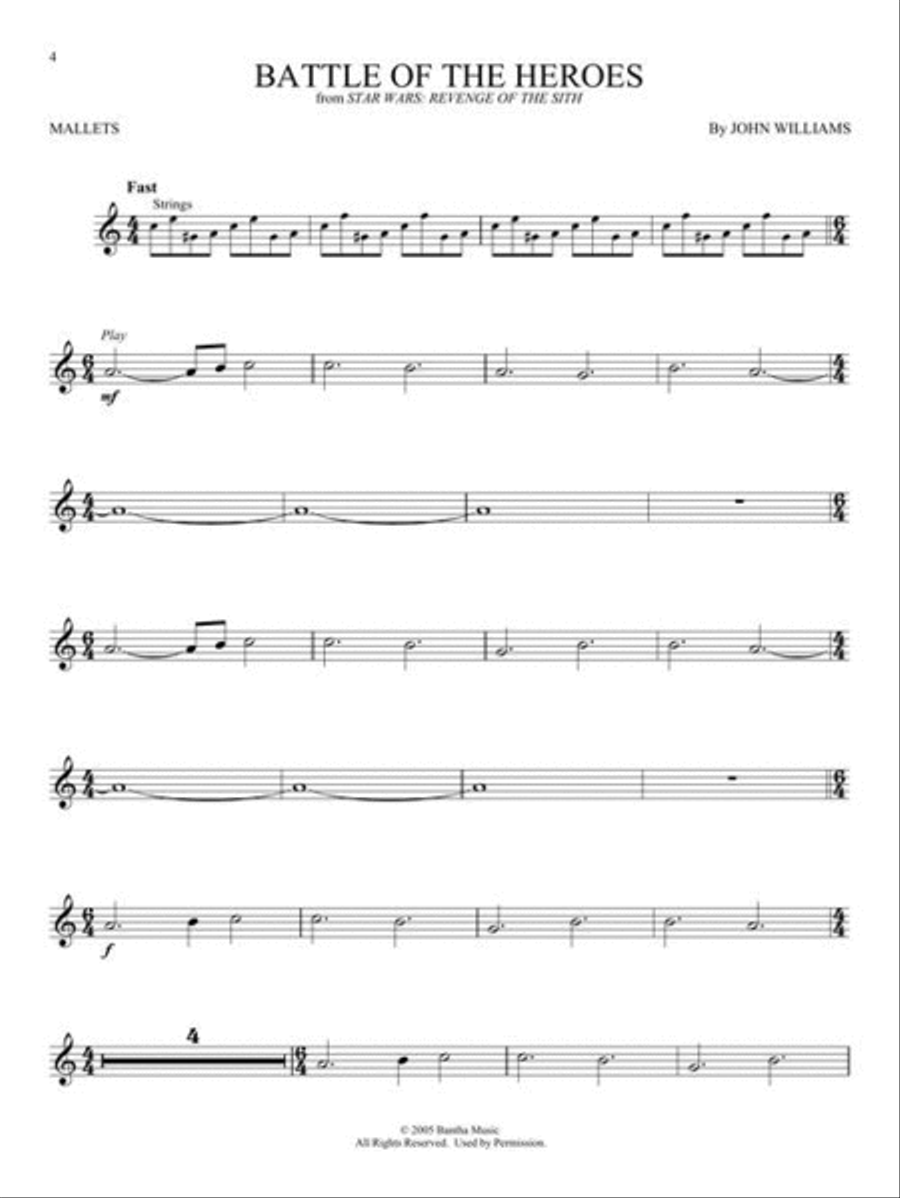 Star Wars – Instrumental Play-Along for Mallet Percussion Percussion scores gallery preview page 5