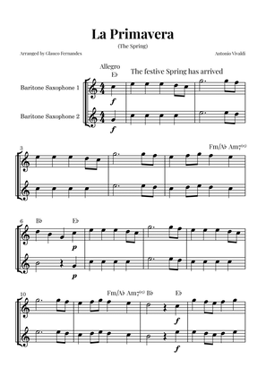 La Primavera (The Spring) by Vivaldi - Baritone Saxophone Duet with Chord Notations