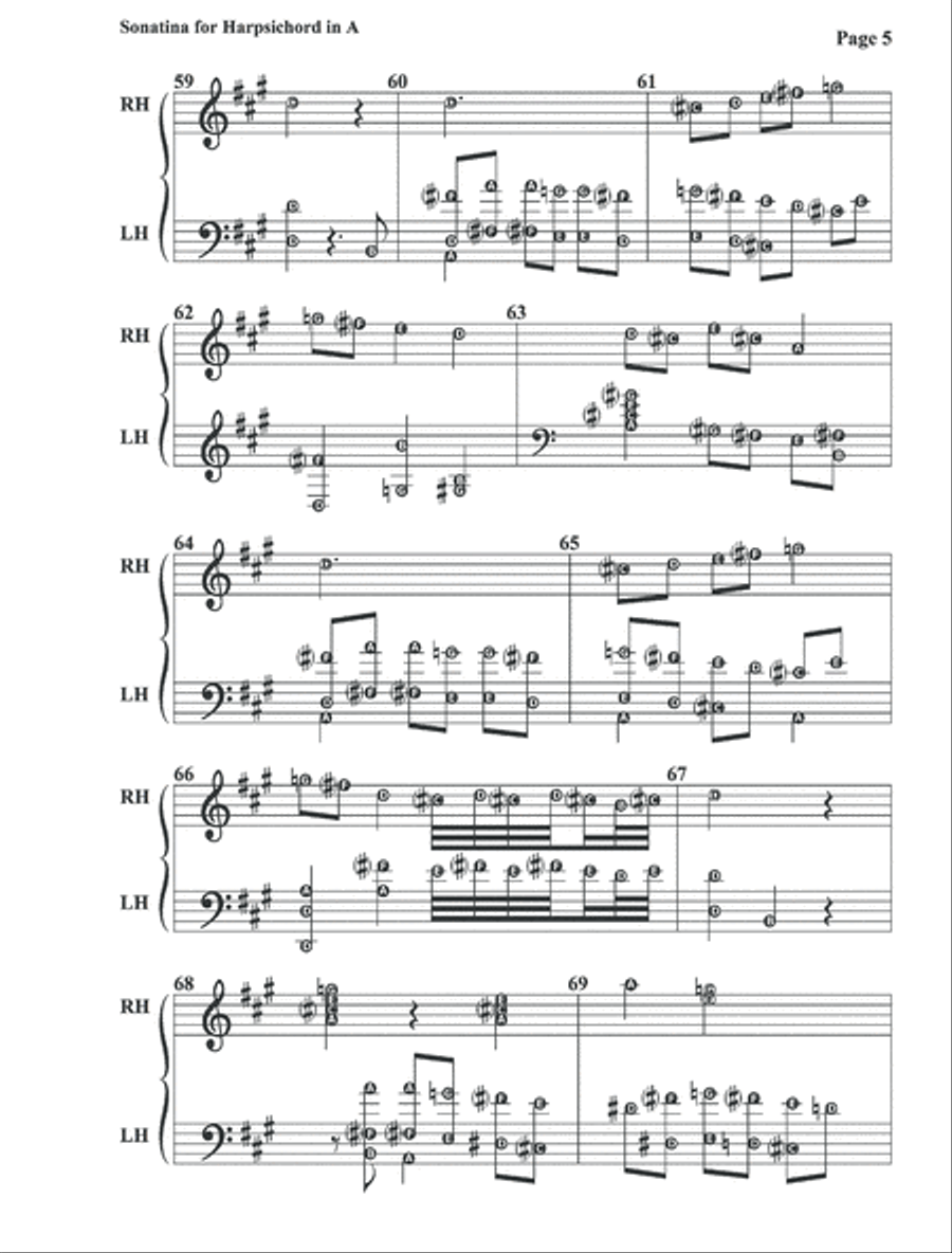 Sonatina for Harpsichord in A Major No. 1 Harpsichord scores gallery preview page 5