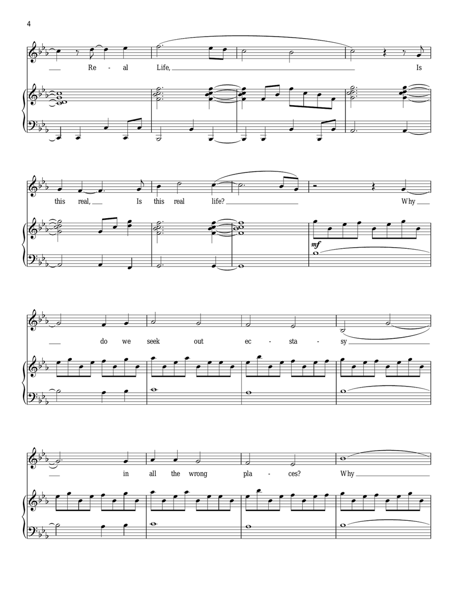 Real Life (from tick, tick... BOOM!) Piano, Vocal scores gallery preview page 4