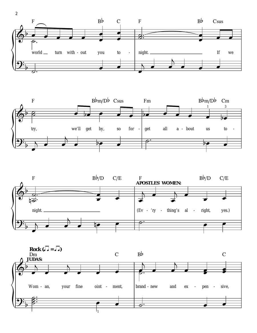 Everything's Alright (from Jesus Christ Superstar) Easy Piano scores gallery preview page 2