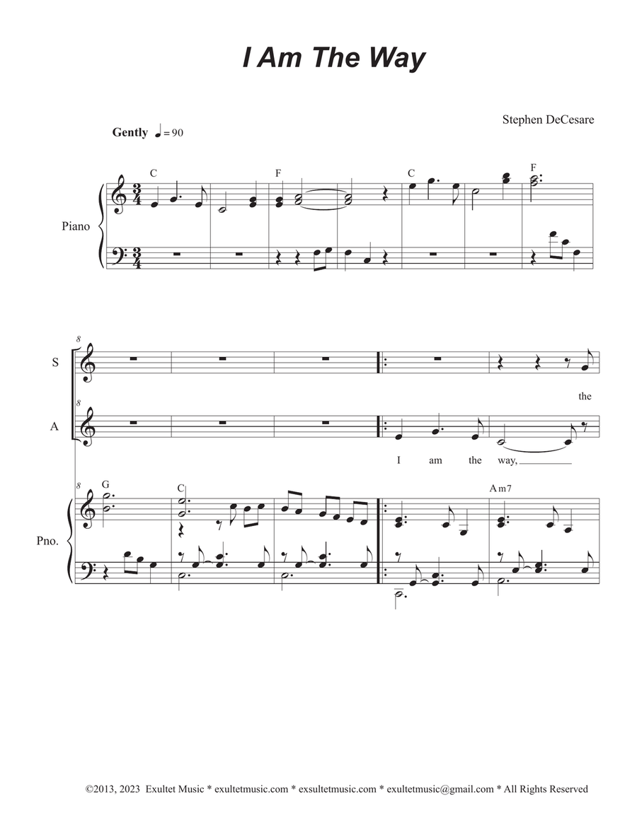 Book cover for I Am The Way (2-part choir - (SA)