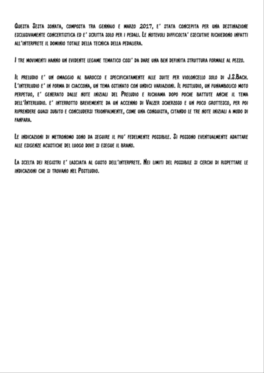 Sonata Sesta, for solo pedal Organ Solo scores gallery preview page 3