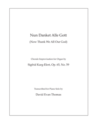Now Thank We All Our God (Nun danket alle Gott) for piano solo