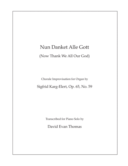 Now Thank We All Our God (Nun danket alle Gott) for piano solo image number null