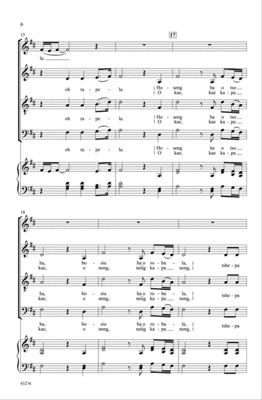 Tshepa Thapelo Tshepa Thapelo A Cappella scores gallery preview page 5