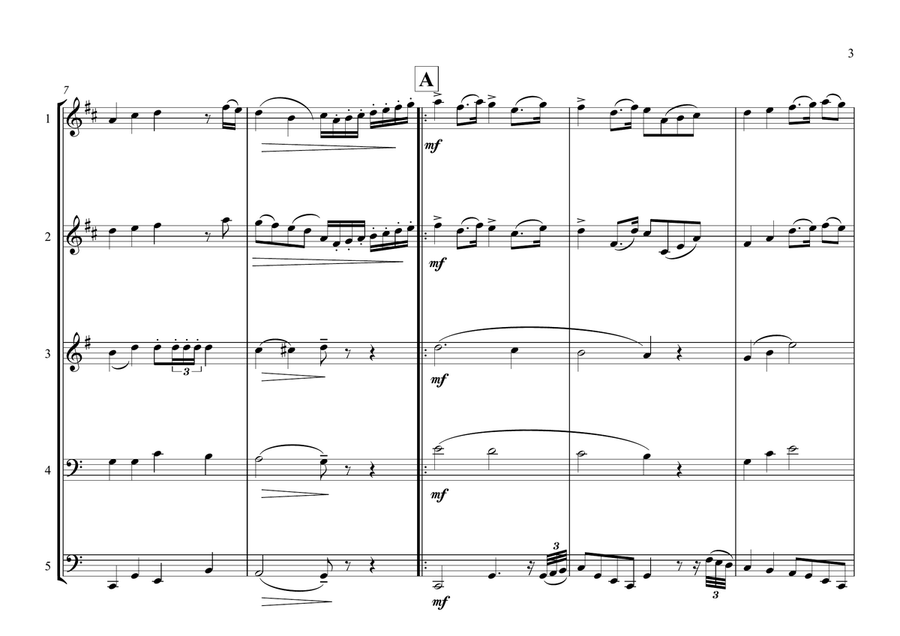 Spanish National Anthem ''Marcha Real'' for Brass Quintet Brass Quintet scores gallery preview page 3