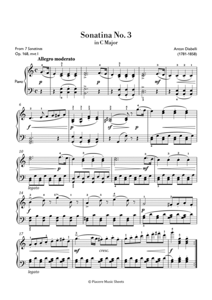 Diabelli - Allegro moderato from Sonatina No. 3 in C Major - Intermediate image number null