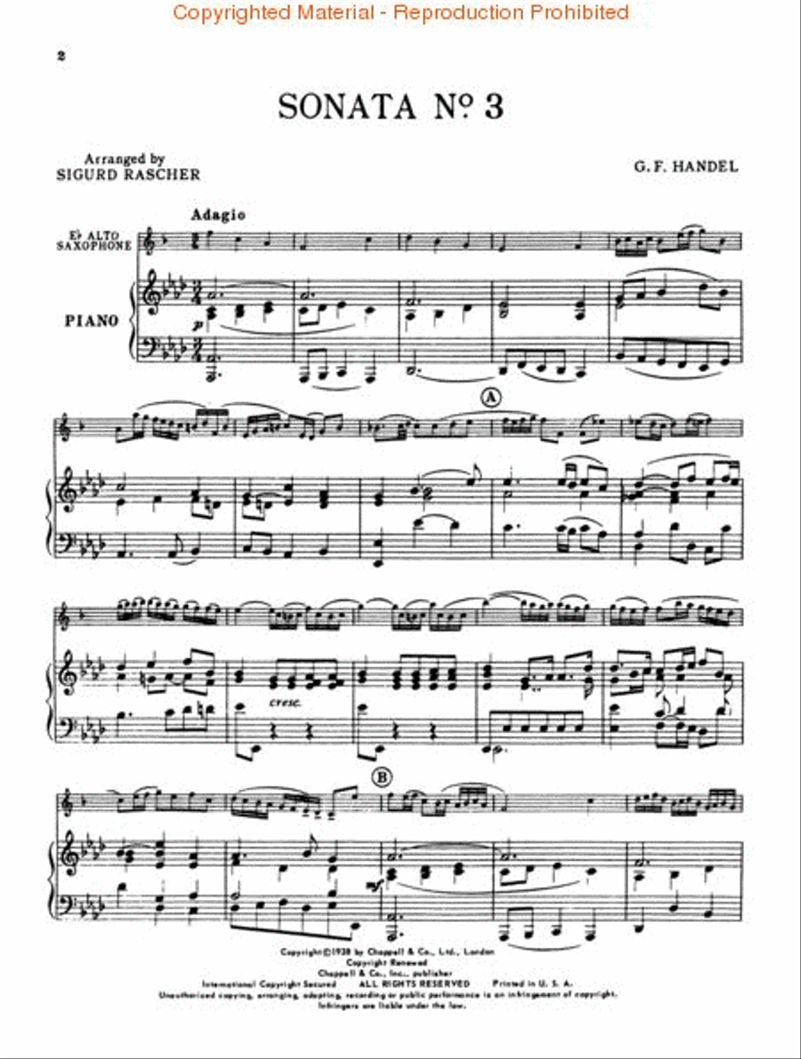 Sonata No. 3 Alto Saxophone scores gallery preview page 2