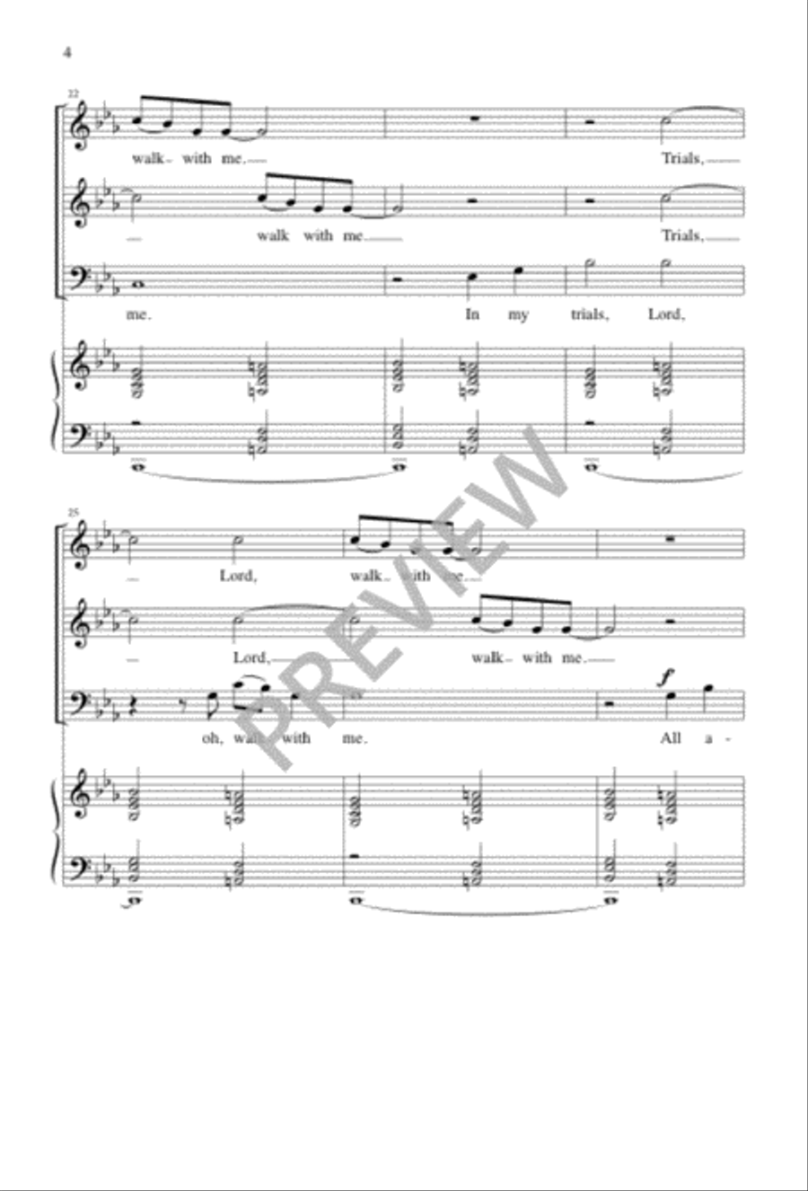 I Want Jesus to Walk with Me 3-Part scores gallery preview page 4