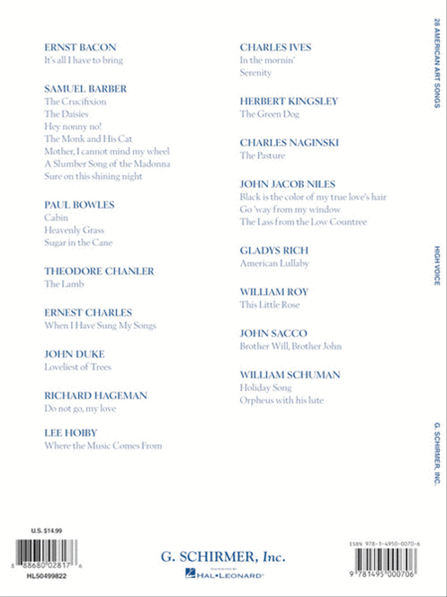 28 American Art Songs 28 American Art Songs High Voice scores gallery preview page 6