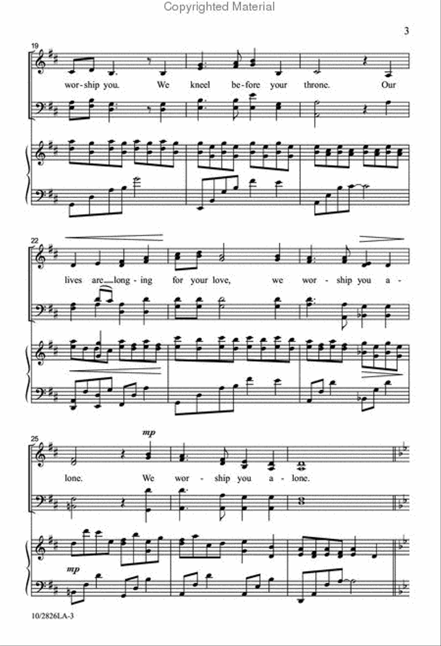We Worship You Alone 4-Part scores gallery preview page 4