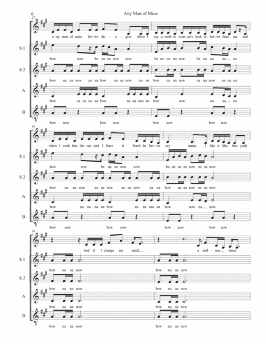 Any Man Of Mine SSAA scores gallery preview page 6