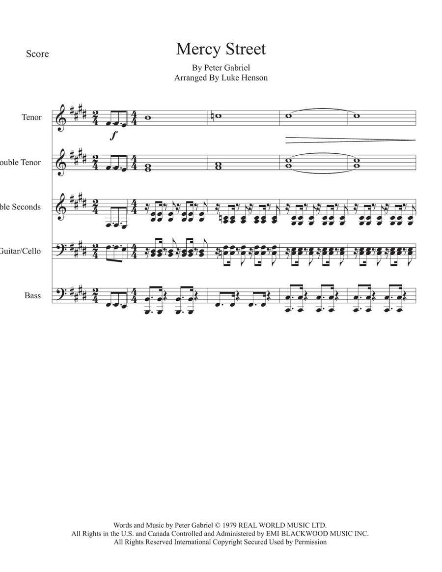 Mercy Street Percussion Ensemble scores gallery preview page 1
