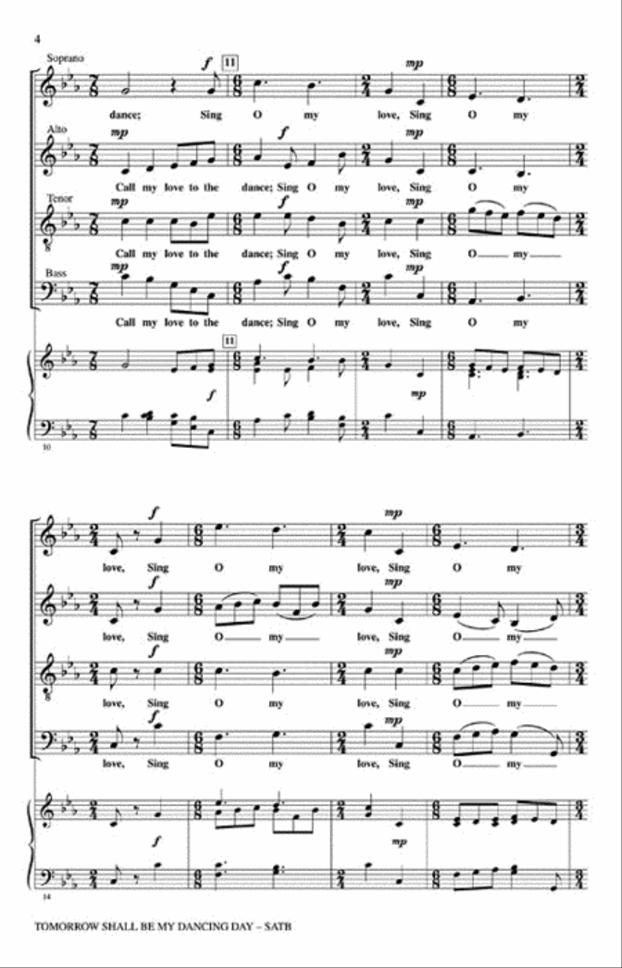 Tomorrow Shall Be My Dancing Day 4-Part scores gallery preview page 3