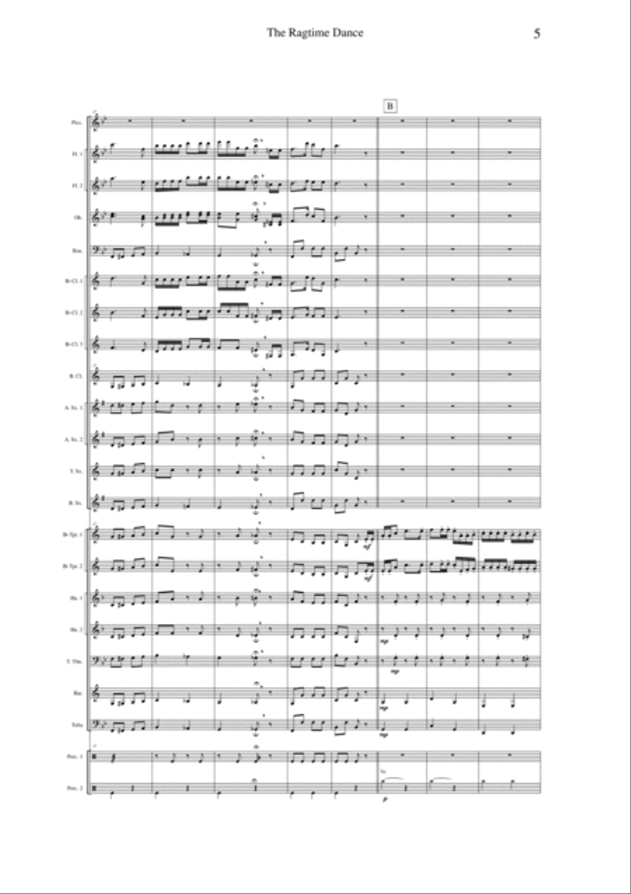 Scott Joplin The Ragtime Dance, arranged for concert band by Paul Wehage - score only Concert Band scores gallery preview page 5