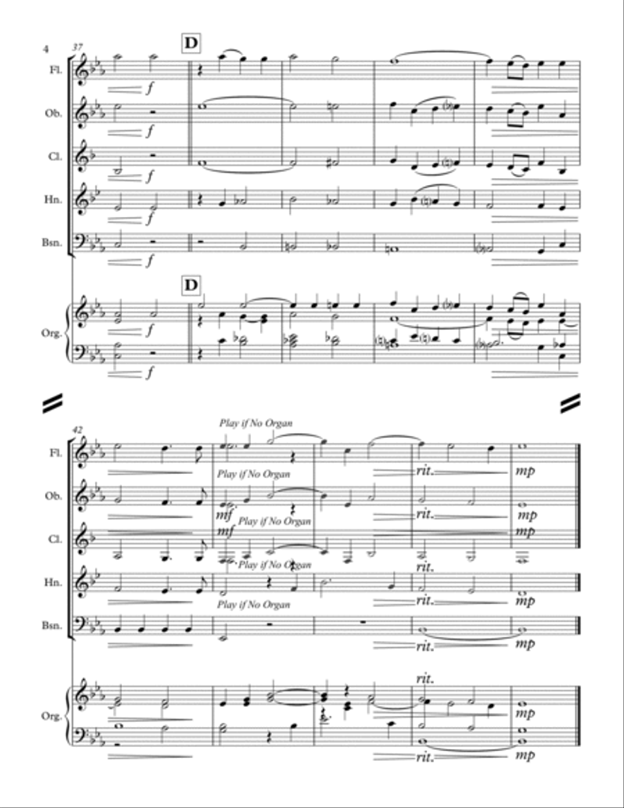Mozart - Ave Verum Corpus (for Woodwind Quintet and Optional Organ) Woodwind Quintet scores gallery preview page 5