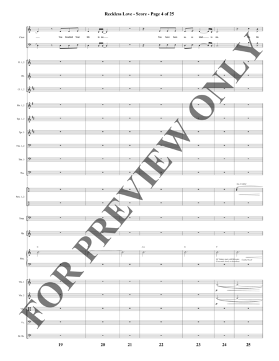 Reckless Love - Orchestration Choir scores gallery preview page 5