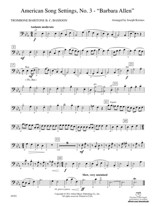 American Song Settings, No. 3 "Barbara Allen": 1st Trombone