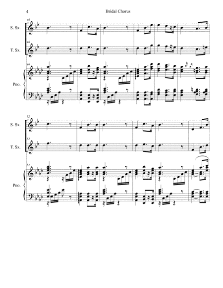 Bridal Chorus (Duet for Soprano and Tenor Saxophone - Piano Accompaniment) image number null