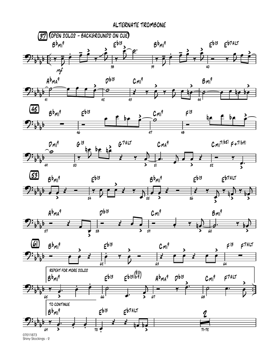 Shiny Stockings - Alternate Trombone Jazz Ensemble scores gallery preview page 2