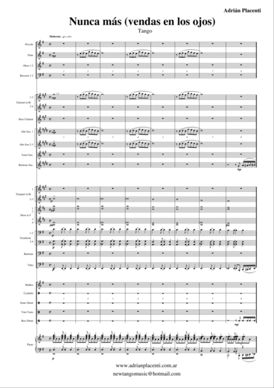 Nunca más(Vendas en los ojos) - Symphonic wind band Concert Band scores gallery preview page 2