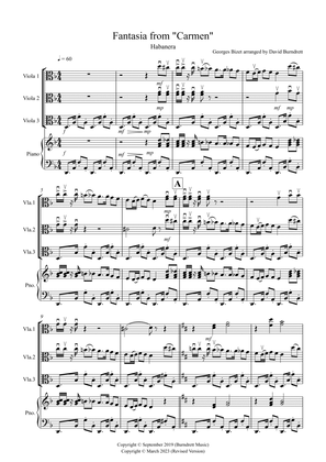 Habanera (Fantasia from Carmen) for Viola Trio