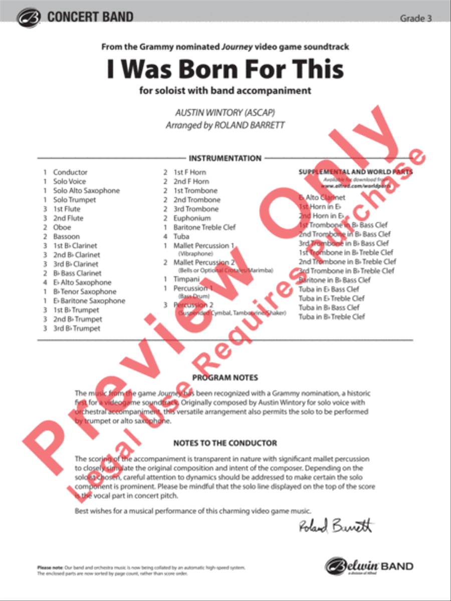 I Was Born for This Concert Band scores gallery preview page 2