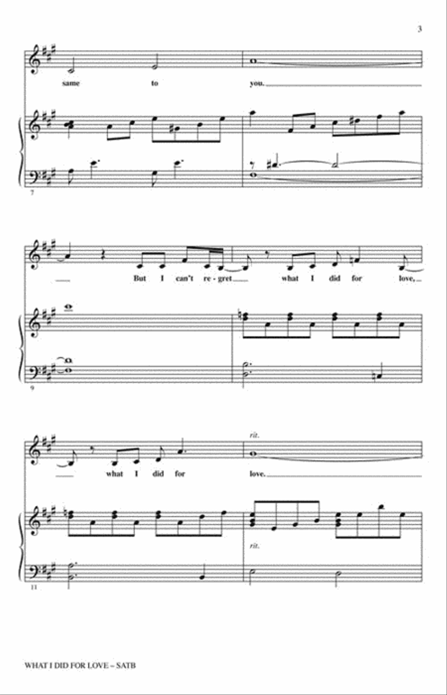 What I Did for Love What I Did for Love 4-Part scores gallery preview page 3