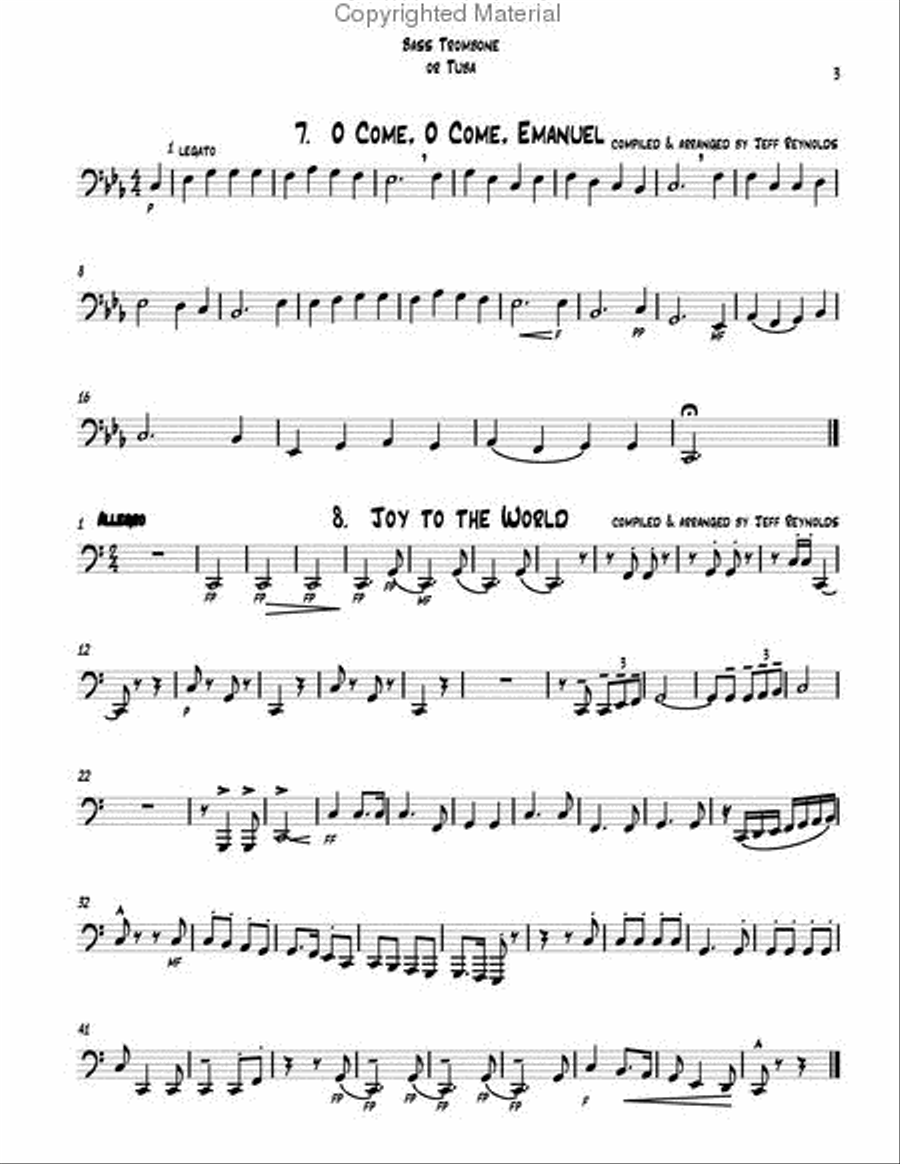 19 Traditional Christmas Carols Trombone Quartet scores gallery preview page 16