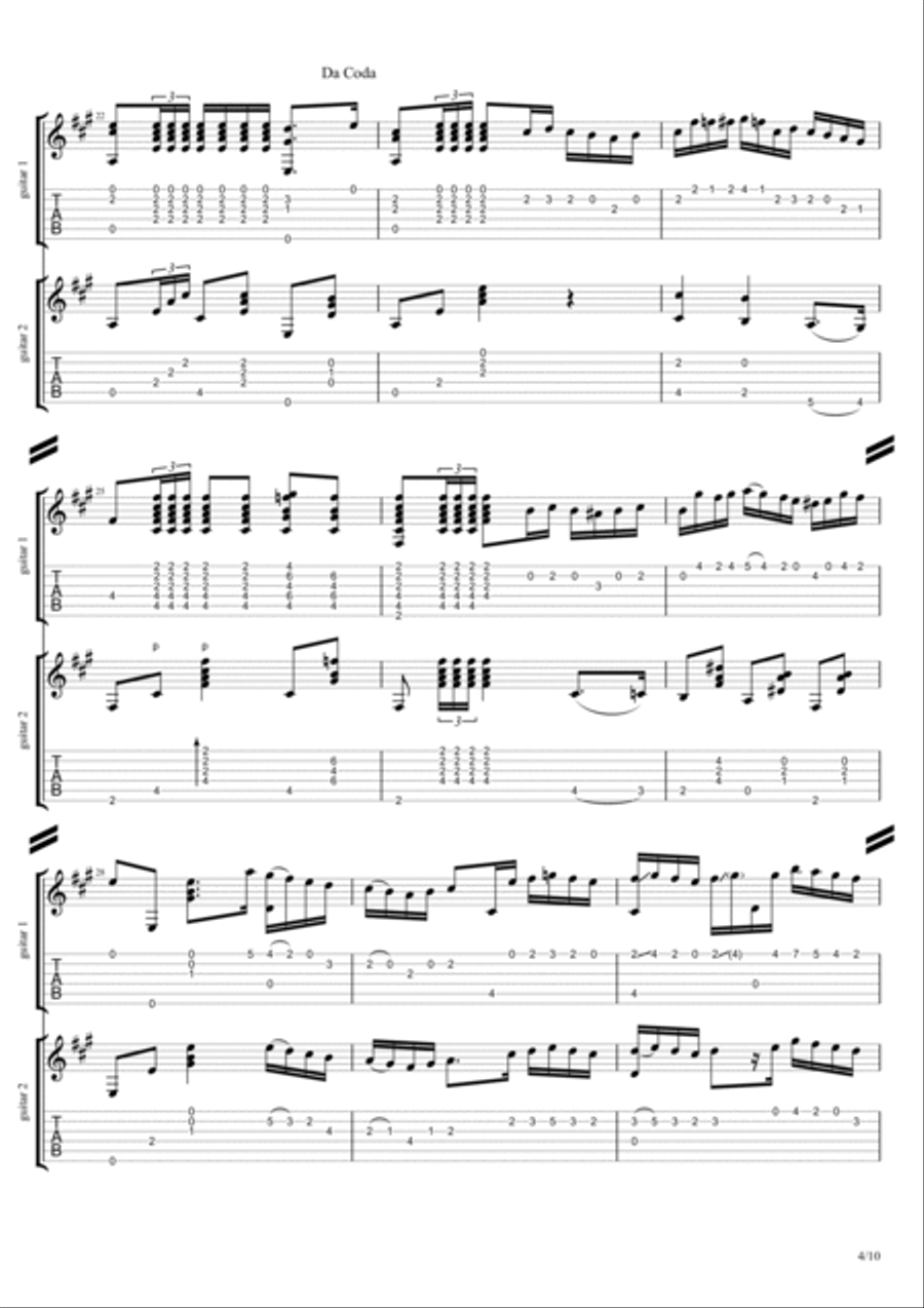 Panaderos Flamencos notes+tabs for 2 guitars Acoustic Guitar scores gallery preview page 4