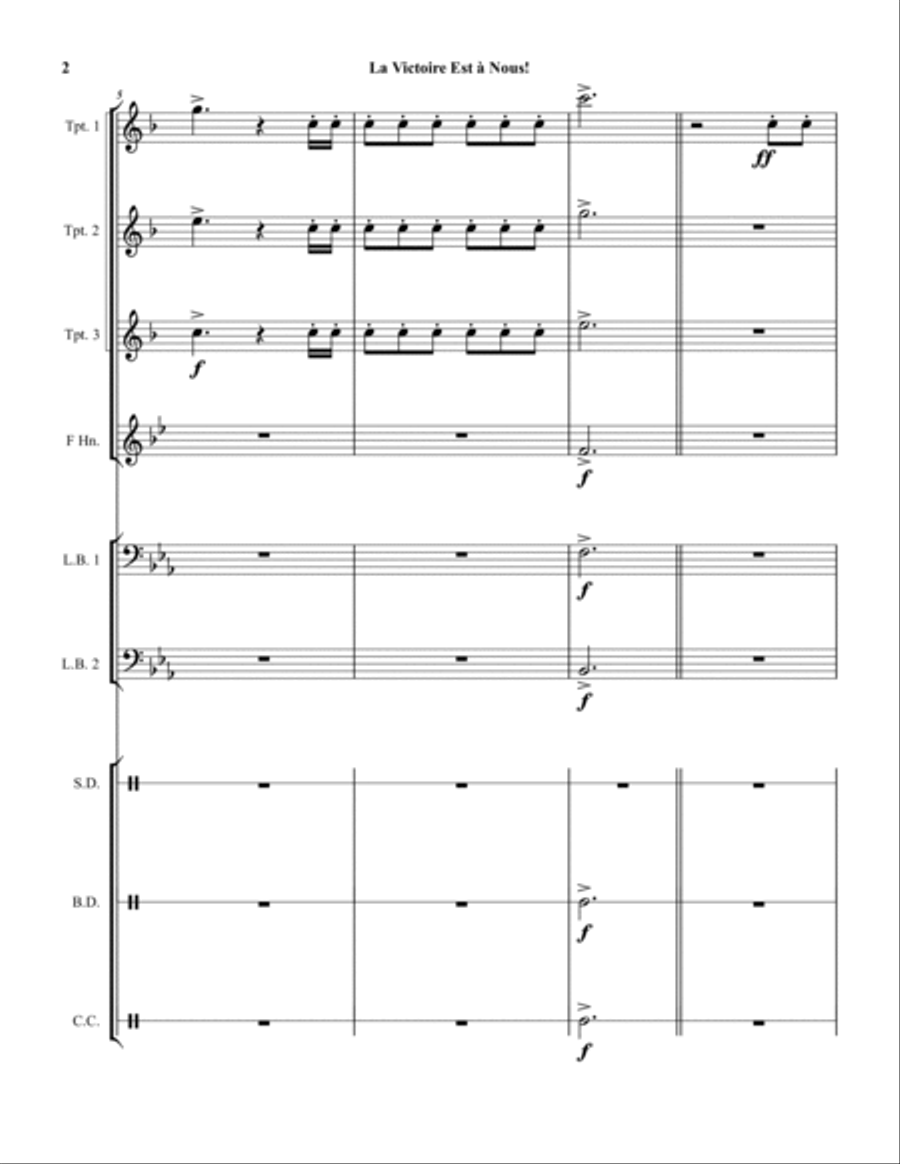 La Victoire Est à Nous! - Score Only Score scores gallery preview page 2