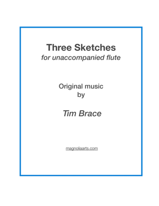 Book cover for Three Sketches for unaccompanied flute