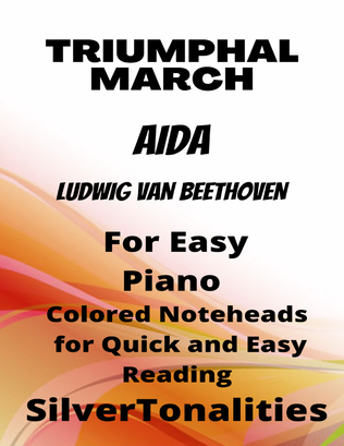 Book cover for Triumphal March Aida Easy Piano Sheet Music with Colored Notation