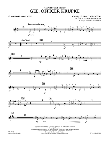 Gee, Officer Krupke (from West Side Story) (arr. Paul Murtha) - Eb Baritone Saxophone