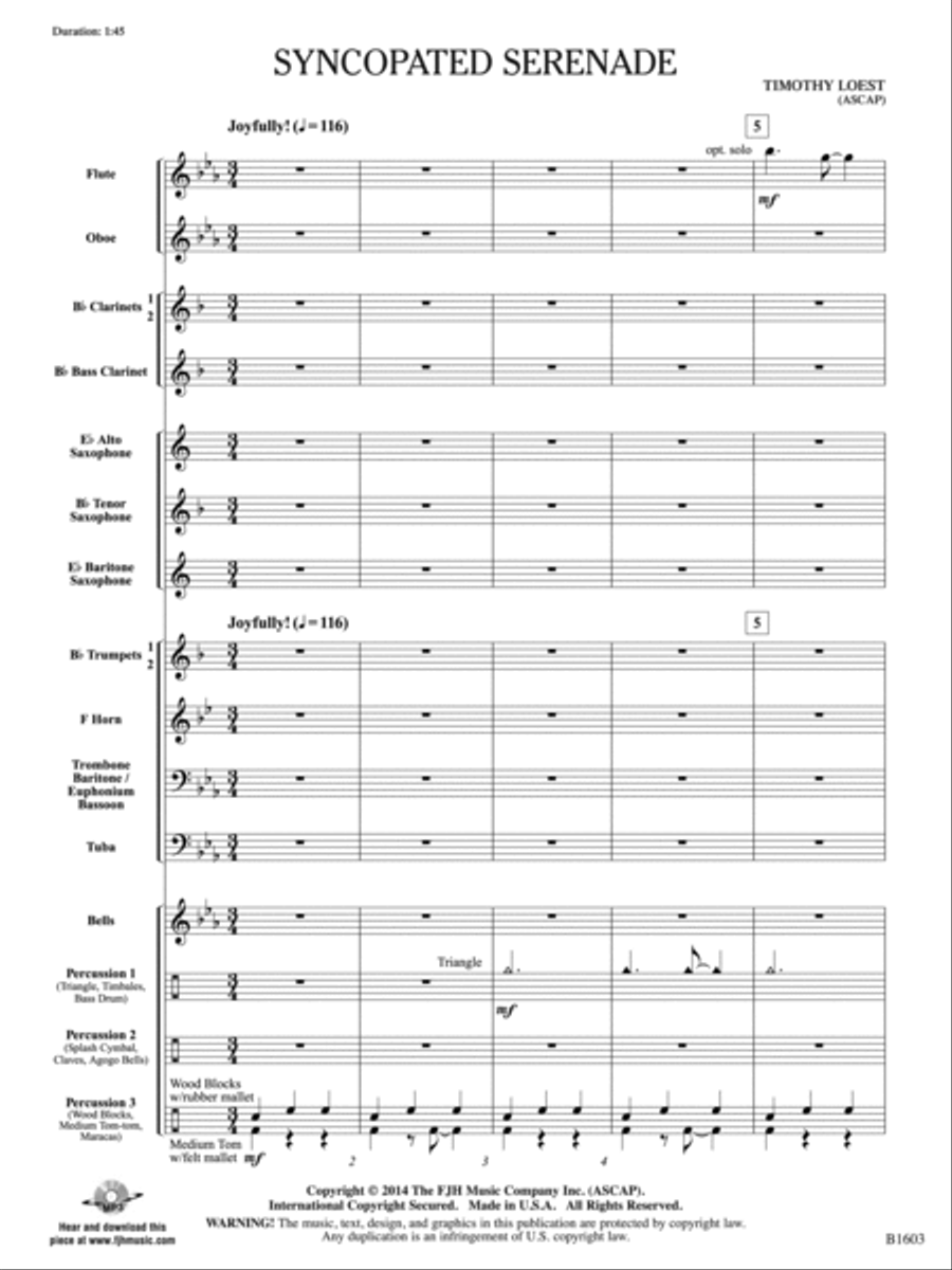 Syncopated Serenade: Score Concert Band scores gallery preview page 3
