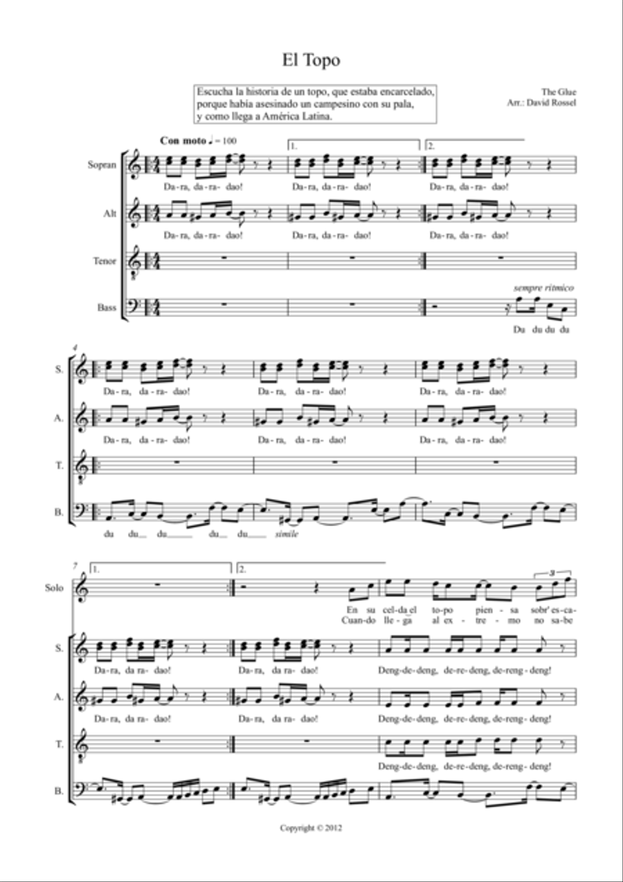 El Topo El Topo Choir scores gallery preview page 1