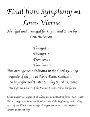 Book cover for FINAL from Vierne Organ Symphony with Brass