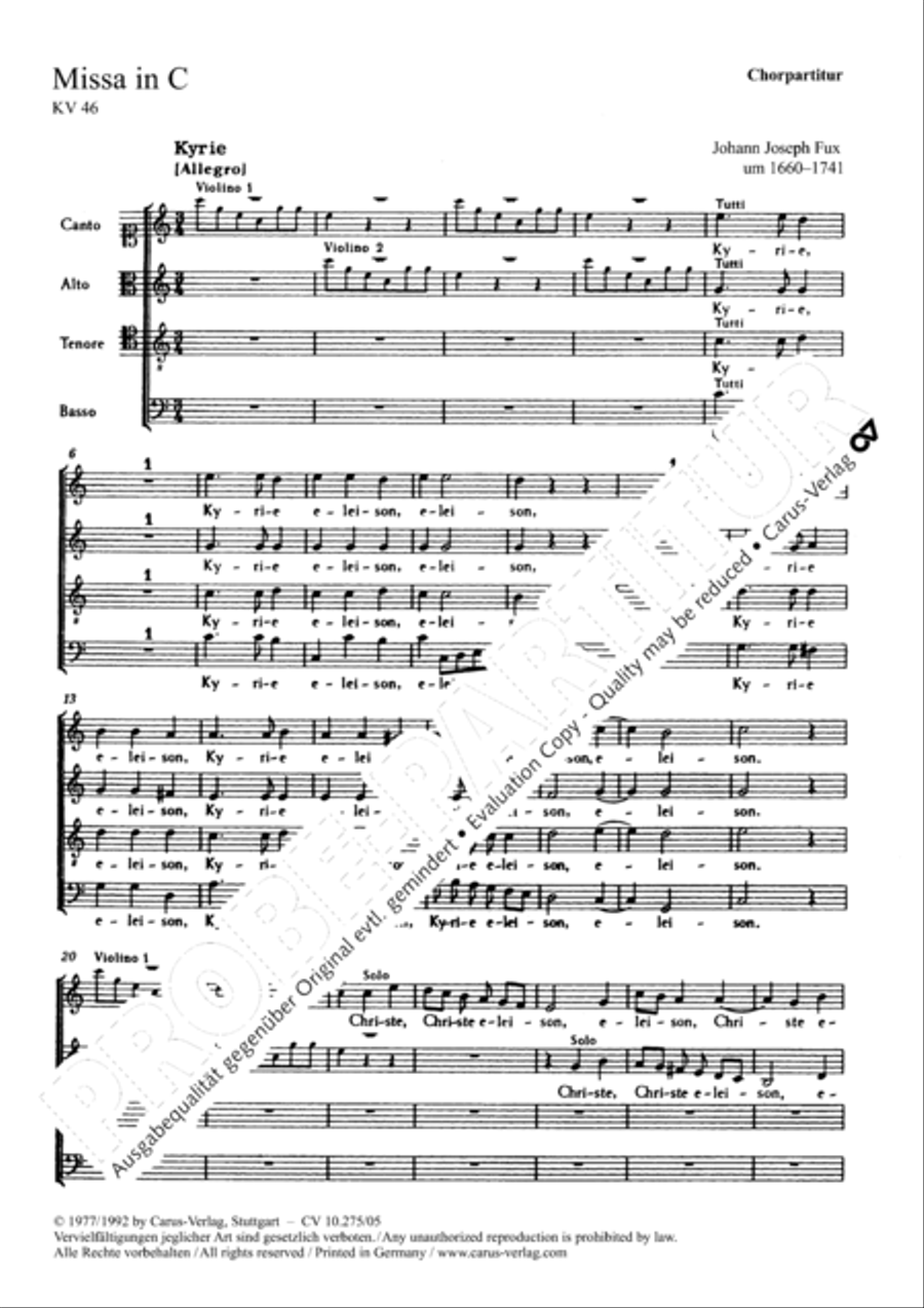 Mass in C Major 4-Part scores gallery preview page 2