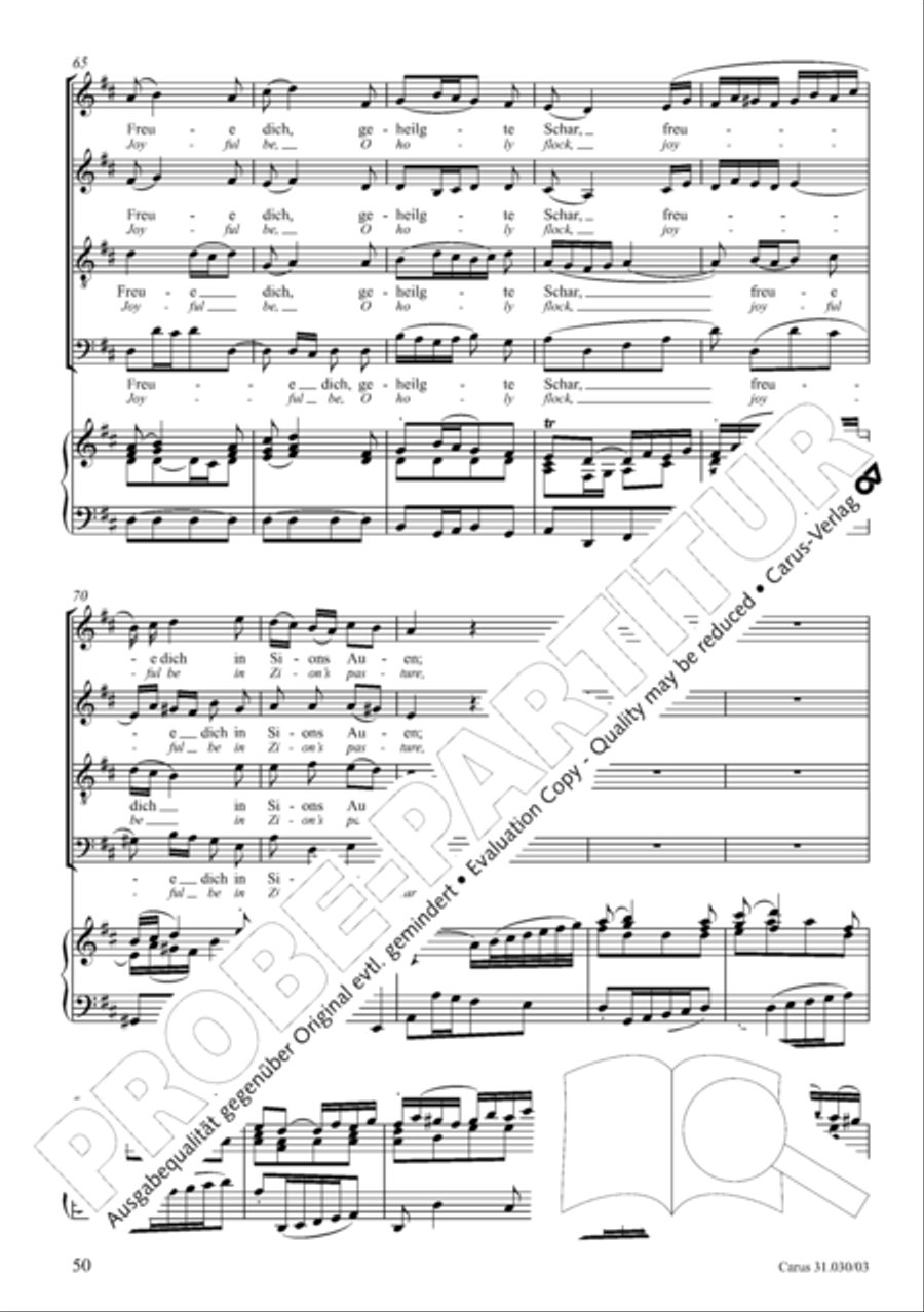 Joyful be, O ransomed flock (Freue dich, erloste Schar) 4-Part scores gallery preview page 51