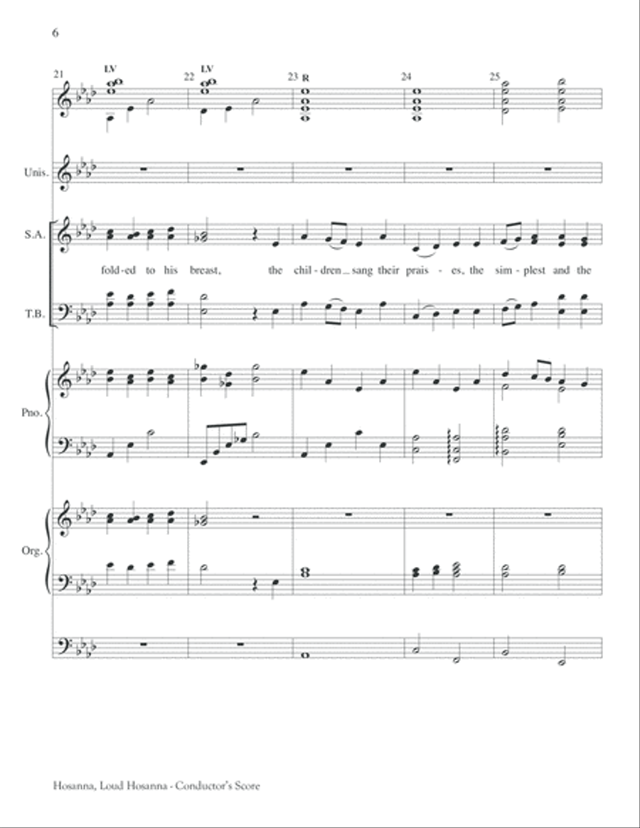 Hosanna, Loud Hosanna Hosanna, Loud Hosanna 4-Part scores gallery preview page 7