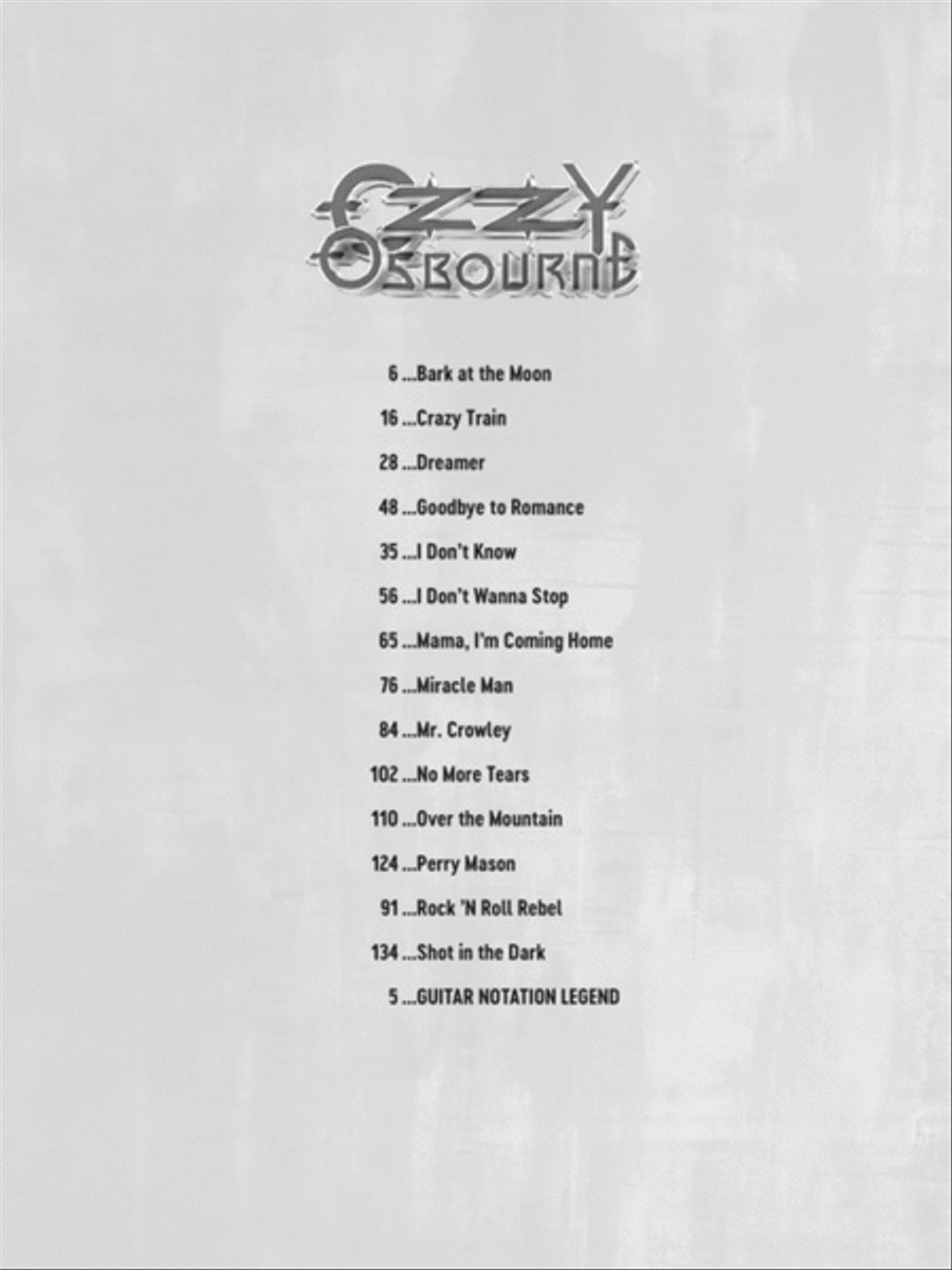Ozzy Osbourne Electric Guitar scores gallery preview page 2